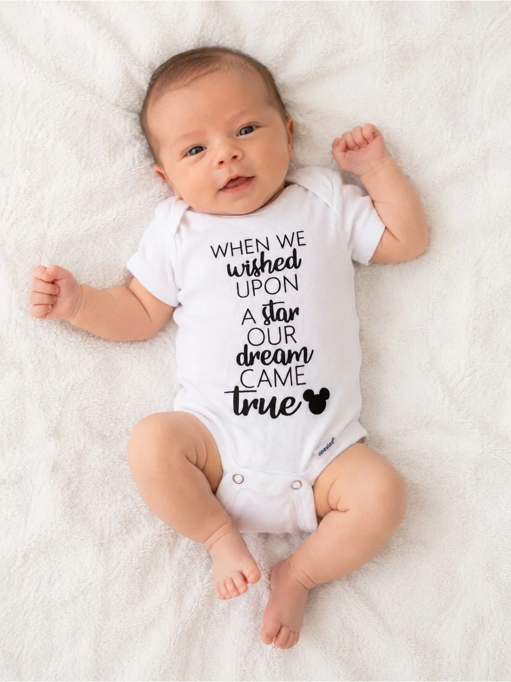 NEWBORN Disney inspired onesie. “When we wished upon a star,our dream came true”
